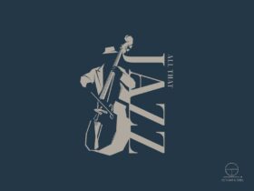 Man playing cello with text all that jazz on the side