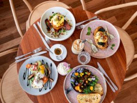 Brunch meals on a table