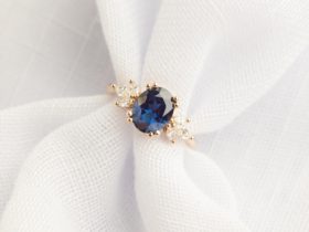 Australian sapphire engagement ring in rose gold
