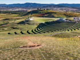 Aerial view of the National Arboretum Canberra