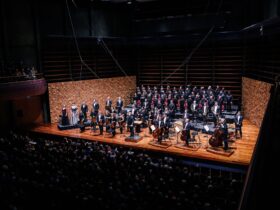 Tasmanian Symphony Orchestra and TSO Chorus on stage at Federation Concert Hall